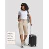 imagebaleaf Womens 15 Long Shorts with 7 Pockets Knee Length Hiking Bermuda Shorts Lightweight Quick Dry Cargo CaprisKhaki