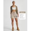 imagebaleaf Womens 5 Hiking Shorts with Zipper Pockets Lightweight Water Resistant Strech Quick Dry Golf Athletic ShortsKhaki