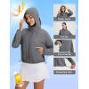 imagebaleaf Womens Sun Jackets Lightweight Packable Crop Shirts UPF 50 Long Sleeve Hoodie Water Resistant Zip Up Tops AthleticDark Gray