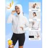 imagebaleaf Womens Sun Jackets Lightweight Packable Crop Shirts UPF 50 Long Sleeve Hoodie Water Resistant Zip Up Tops AthleticWhite