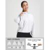 imagebaleaf Womens Sun Jackets Lightweight Packable Crop Shirts UPF 50 Long Sleeve Hoodie Water Resistant Zip Up Tops AthleticWhite