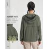 imagebaleaf Womens Sun Jackets No Insert Lightweight Hiking Hoodie UPF 50 Workout Mosquito Clothes Long Sleeve UV with 2 PocketsArmy Green
