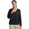 imagebaleaf Womens Sun Jackets No Insert Lightweight Hiking Hoodie UPF 50 Workout Mosquito Clothes Long Sleeve UV with 2 PocketsBlack