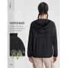 imagebaleaf Womens Sun Jackets No Insert Lightweight Hiking Hoodie UPF 50 Workout Mosquito Clothes Long Sleeve UV with 2 PocketsBlack