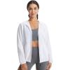 imagebaleaf Womens Sun Jackets No Insert Lightweight Hiking Hoodie UPF 50 Workout Mosquito Clothes Long Sleeve UV with 2 PocketsWhite