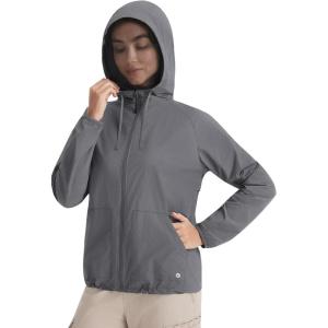 imagebaleaf Womens Sun Jackets No Insert Lightweight Hiking Hoodie UPF 50 Workout Mosquito Clothes Long Sleeve UV with 2 PocketsDark Gray