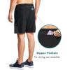 imagebaleaf Mens 7 Running Shorts with Mesh Liner Zipper Pocket for Athletic Workout GymBlack