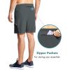 imagebaleaf Mens 7 Running Shorts with Mesh Liner Zipper Pocket for Athletic Workout GymGray