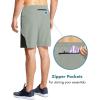 imagebaleaf Mens 7 Running Shorts with Mesh Liner Zipper Pocket for Athletic Workout GymLightgrey