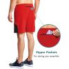 imagebaleaf Mens 7 Running Shorts with Mesh Liner Zipper Pocket for Athletic Workout GymRed