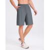 imagebaleaf Mens Athletic Running Shorts 9 Quick Dry Workout Shorts Lightweight Sports Gym Shorts with Zipper PocketsDark Gray