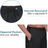 imagebaleaf Mens Basketball Shorts Long with Zipper Pockets Quick Dry Workout Training Drawstrings 11Black