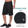 imagebaleaf Mens Basketball Shorts Long with Zipper Pockets Quick Dry Workout Training Drawstrings 11Black