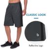 imagebaleaf Mens Basketball Shorts Long with Zipper Pockets Quick Dry Workout Training Drawstrings 11Gray
