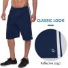 imagebaleaf Mens Basketball Shorts Long with Zipper Pockets Quick Dry Workout Training Drawstrings 11Navy
