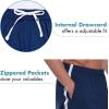 imagebaleaf Mens Basketball Shorts Long with Zipper Pockets Quick Dry Workout Training Drawstrings 11Navy
