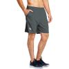 imagebaleaf Mens 7 Running Shorts with Mesh Liner Zipper Pocket for Athletic Workout GymGray