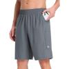 imagebaleaf Mens Athletic Running Shorts 9 Quick Dry Workout Shorts Lightweight Sports Gym Shorts with Zipper PocketsDark Gray