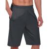 imagebaleaf Mens Basketball Shorts Long with Zipper Pockets Quick Dry Workout Training Drawstrings 11Gray
