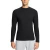 imagebaleaf Mens Fleece Thermal Long Sleeve Shirt Cold Weather Workout Tops Moisture Wicking Running ShirtBlack