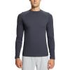 imagebaleaf Mens Fleece Thermal Long Sleeve Shirt Cold Weather Workout Tops Moisture Wicking Running ShirtDark Grey
