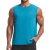 imagebaleaf Mens Sleeveless Shirts Gym Workout Tank Tops Swim Muscle T Shirt Quick Dry Sun Protection UPF 50 Athletic SportAqua Blue