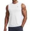 imagebaleaf Mens Sleeveless Shirts Gym Workout Tank Tops Swim Muscle T Shirt Quick Dry Sun Protection UPF 50 Athletic SportWhite