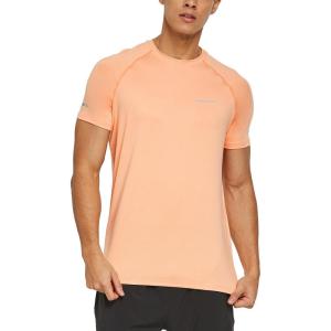 imagebaleaf Mens Running Workout Shirts Short Sleeve Athletic TShirt Quick DryA012heather Orange