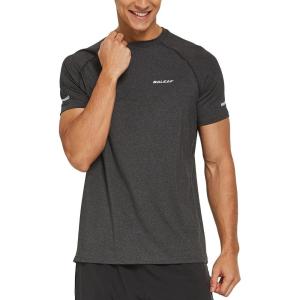 imagebaleaf Mens Running Workout Shirts Short Sleeve Athletic TShirt Quick DryA014heather Black