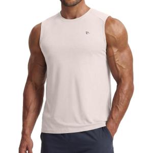 imagebaleaf Mens Sleeveless Shirts Gym Workout Tank Tops Swim Muscle T Shirt Quick Dry Sun Protection UPF 50 Athletic SportLight Brown