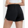 imagebaleaf Womens 35 Running Shorts Quick Dry with Zipper Pocket Liner Shorts Gym WorkoutBlack
