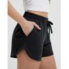 imagebaleaf Womens 35 Running Shorts Quick Dry with Zipper Pocket Liner Shorts Gym WorkoutBlack