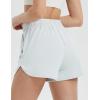 imagebaleaf Womens 35 Running Shorts Quick Dry with Zipper Pocket Liner Shorts Gym WorkoutLight Gray