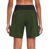 imagebaleaf Womens 7 Long Running Athletic Shorts with Liner High Waist Workout Gym Quick Dry Soft Split Leg Zipper PocketArmy Green