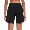 imagebaleaf Womens 7 Long Running Athletic Shorts with Liner High Waist Workout Gym Quick Dry Soft Split Leg Zipper PocketBlack