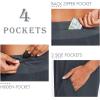 imagebaleaf Womens 7 Long Running Athletic Shorts with Liner High Waist Workout Gym Quick Dry Soft Split Leg Zipper PocketGrey