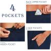 imagebaleaf Womens 7 Long Running Athletic Shorts with Liner High Waist Workout Gym Quick Dry Soft Split Leg Zipper PocketNavy