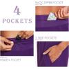 imagebaleaf Womens 7 Long Running Athletic Shorts with Liner High Waist Workout Gym Quick Dry Soft Split Leg Zipper PocketPurple