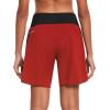 imagebaleaf Womens 7 Long Running Athletic Shorts with Liner High Waist Workout Gym Quick Dry Soft Split Leg Zipper PocketRed