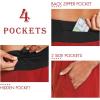 imagebaleaf Womens 7 Long Running Athletic Shorts with Liner High Waist Workout Gym Quick Dry Soft Split Leg Zipper PocketRed