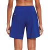 imagebaleaf Womens 7 Long Running Athletic Shorts with Liner High Waist Workout Gym Quick Dry Soft Split Leg Zipper PocketRoyal Blue