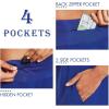 imagebaleaf Womens 7 Long Running Athletic Shorts with Liner High Waist Workout Gym Quick Dry Soft Split Leg Zipper PocketRoyal Blue