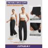 imagebaleaf Womens Barrel Pants with Pockets Drawstring Athletic Quick Dry Adjustable Cuff Wide Leg Tapered Fit Casual SweatpantsBlack