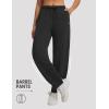 imagebaleaf Womens Barrel Pants with Pockets Drawstring Athletic Quick Dry Adjustable Cuff Wide Leg Tapered Fit Casual SweatpantsBlack