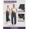 imagebaleaf Womens Barrel Pants with Pockets Drawstring Athletic Quick Dry Adjustable Cuff Wide Leg Tapered Fit Casual SweatpantsDark Gray