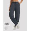 imagebaleaf Womens Barrel Pants with Pockets Drawstring Athletic Quick Dry Adjustable Cuff Wide Leg Tapered Fit Casual SweatpantsDark Gray