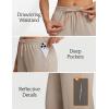 imagebaleaf Womens Barrel Pants with Pockets Drawstring Athletic Quick Dry Adjustable Cuff Wide Leg Tapered Fit Casual SweatpantsKhaki
