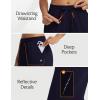 imagebaleaf Womens Barrel Pants with Pockets Drawstring Athletic Quick Dry Adjustable Cuff Wide Leg Tapered Fit Casual SweatpantsNavy Blue