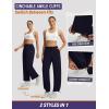 imagebaleaf Womens Barrel Pants with Pockets Drawstring Athletic Quick Dry Adjustable Cuff Wide Leg Tapered Fit Casual SweatpantsNavy Blue