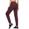 imagebaleaf Womens Joggers Running Pants Quick Dry Lightweight Workout with Zipper Pockets Drawstring Hiking Travel GymDark Red